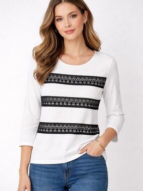 Karl Lagerfeld Lace Detail Top